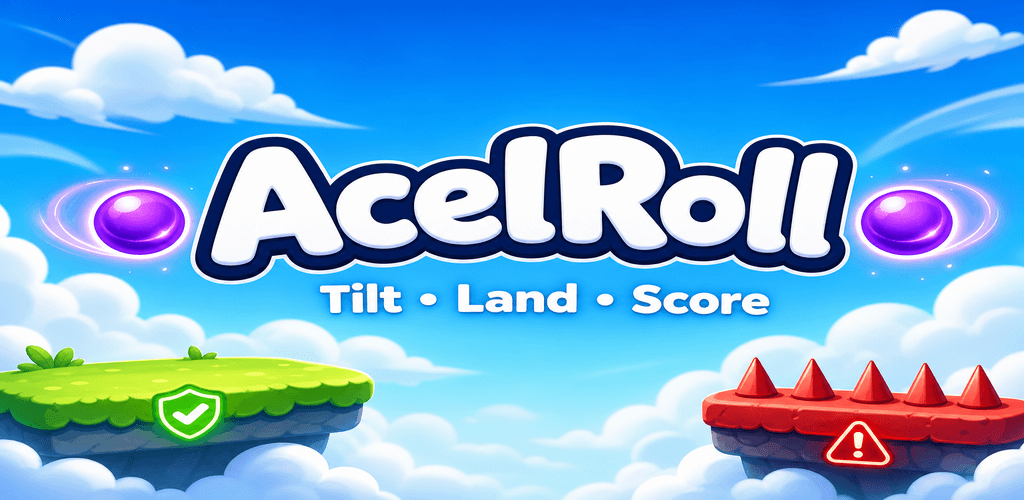 AcelRoll — tilt a ball across scrolling cloud platforms